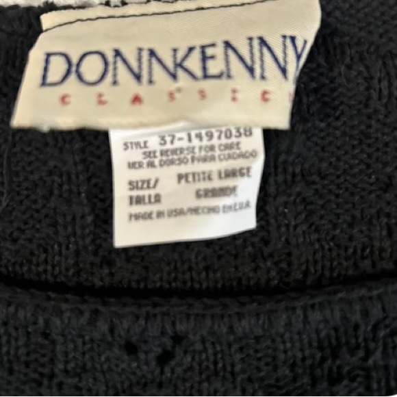 Donnkenny Black Pullover Sweater With DesignsWomen Petite Large (1104a) - Picture 5 of 5